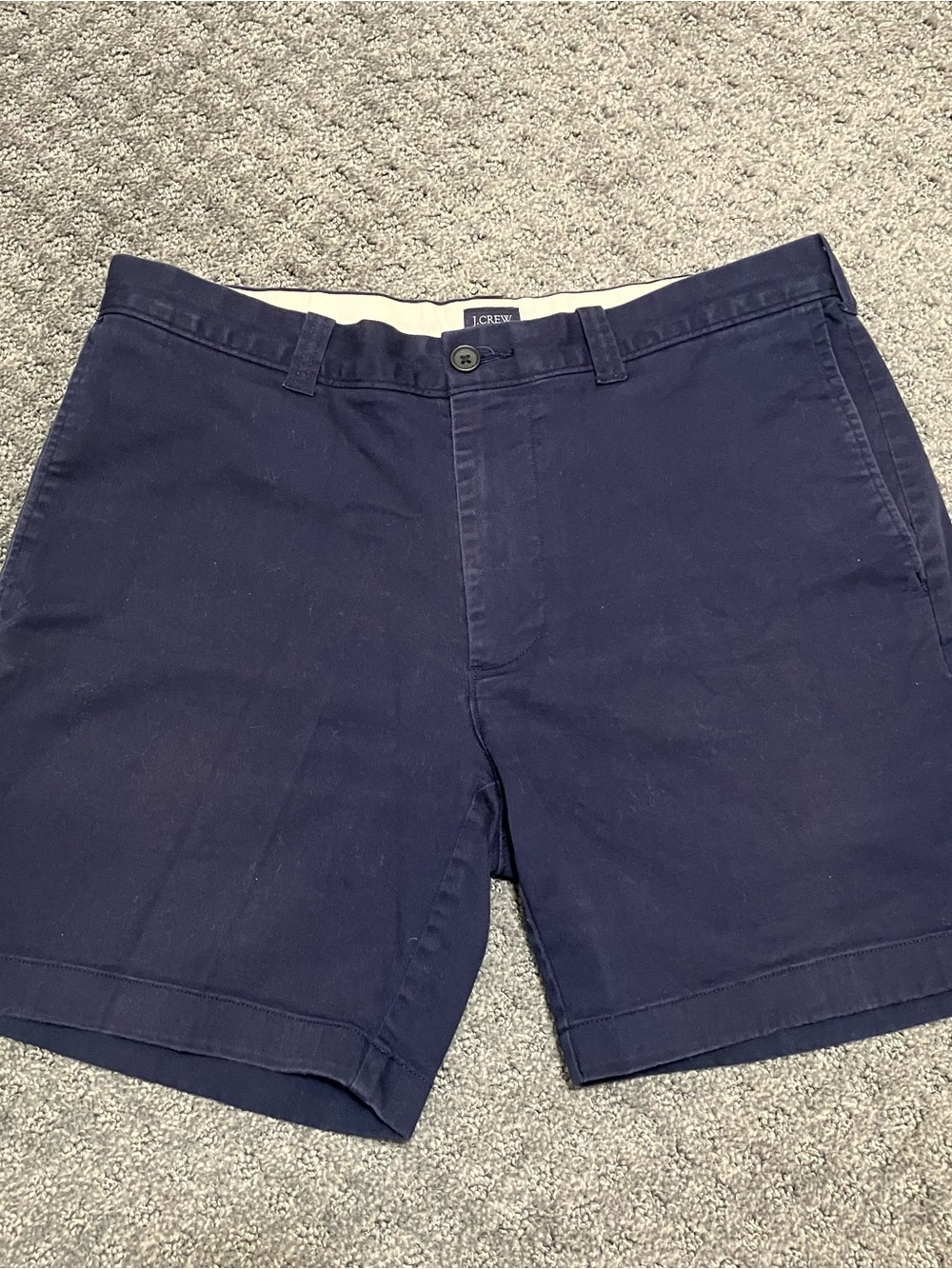 J. Crew Men's Navy Flat-Front Cotton Shorts